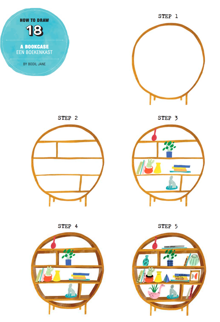 Boekenkast tekenen