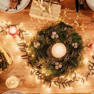 Tafel tijdens het kerstdiner